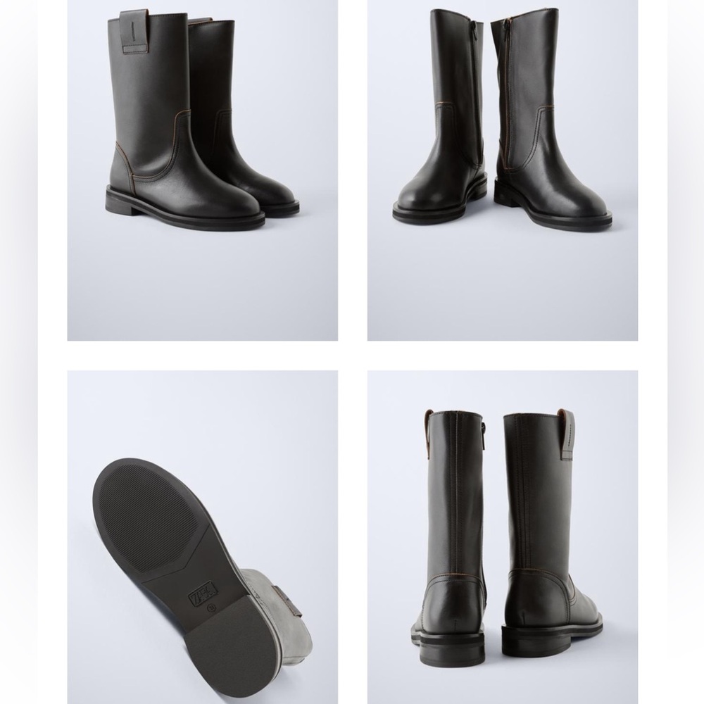 Zara Kids Leather Boots - Picture 2 of 6